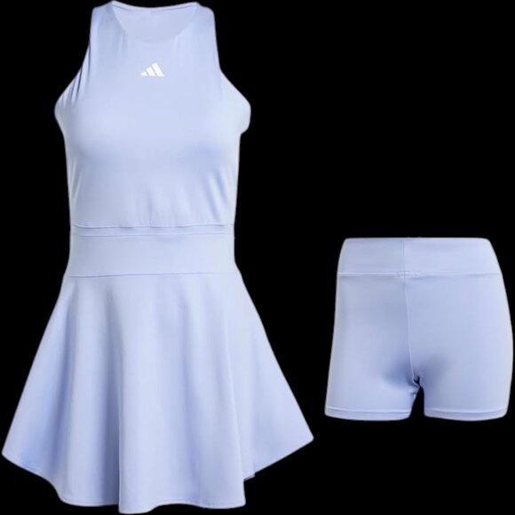 Adidas Tennis Heat RDY Y-Dress & Shorts Womens XL‎ Blue Spark 2 Piece NEW w/ Tag - Picture 5 of 13